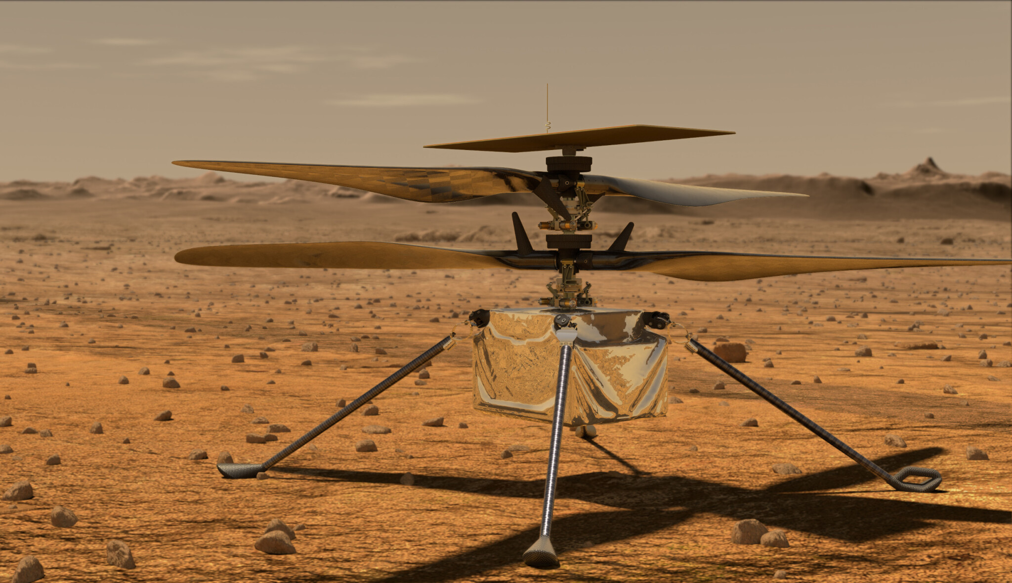 Vrtulník Ingenuity zdolal na Marsu svou první vědeckou misi. A nezapomněl na fotky