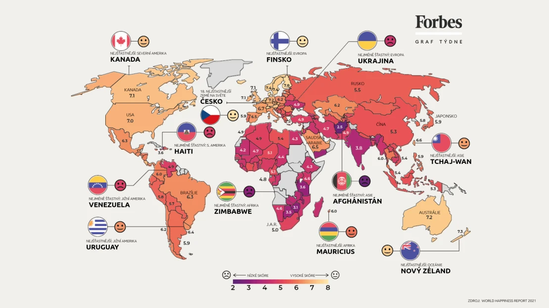 Česko je mezi dvaceti nejšťastnějšími zeměmi. Žebříčku kraluje Finsko