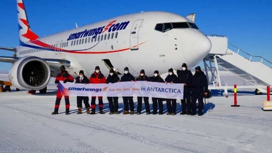 Příští zastávka Antarktida. Smartwings tam jako vůbec první přistály s&nbsp;Boeingem 737 MAX