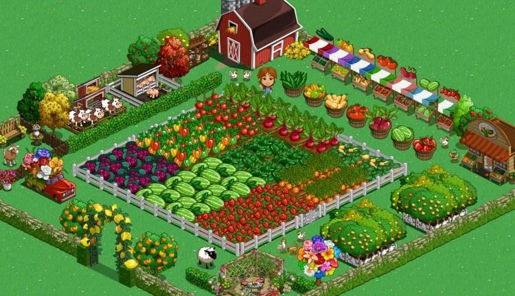 Snímek z původní verze hry FarmVille