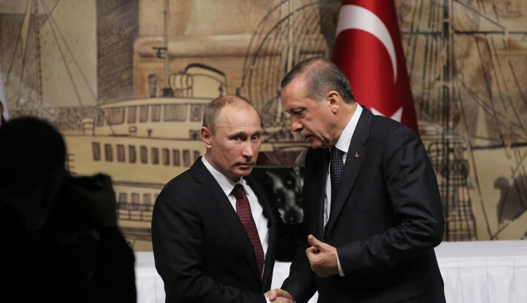 Vladimir Putin s tureckým prezidentem Erdoğanem