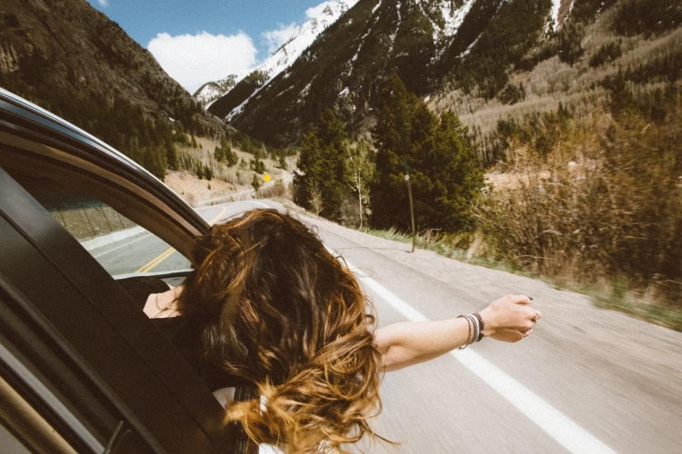 Auto, jízda, dovolená, výlet, hory