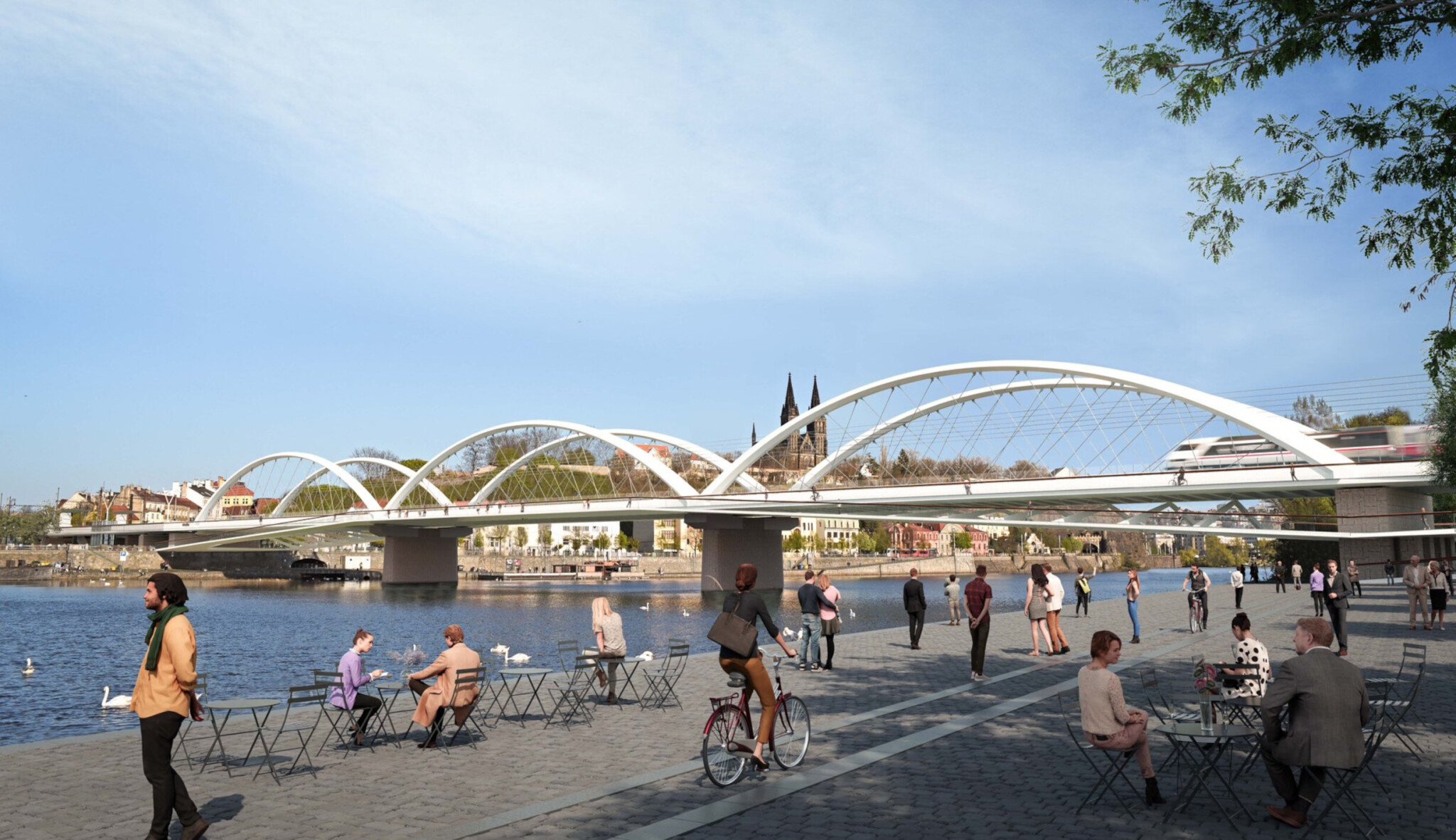 Moc strohý a inženýrský? Návrh nového železničního mostu přes Vltavu budí vášně