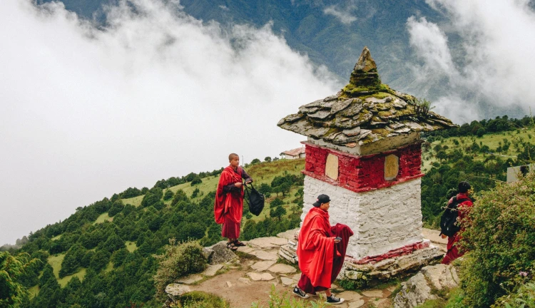 Mladí mniši v Bhútánu