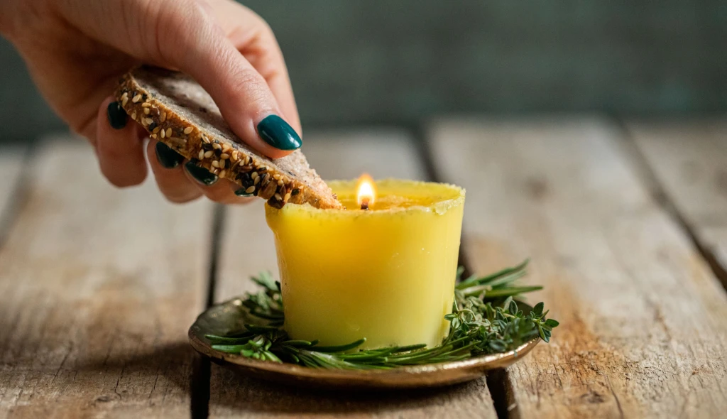 Romantika pro hladové: svíčka z&nbsp;bylinkového másla