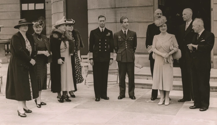 Hana Benešová na audienci u britského krále Jiřího VI. a Alžběty
