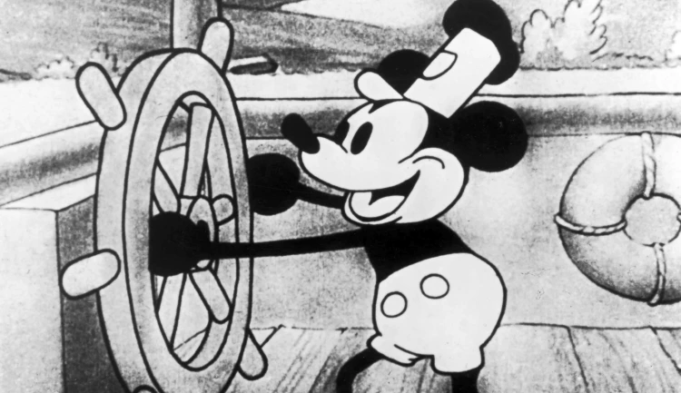 Mickey Mouse ve snímku Steamboat Willie