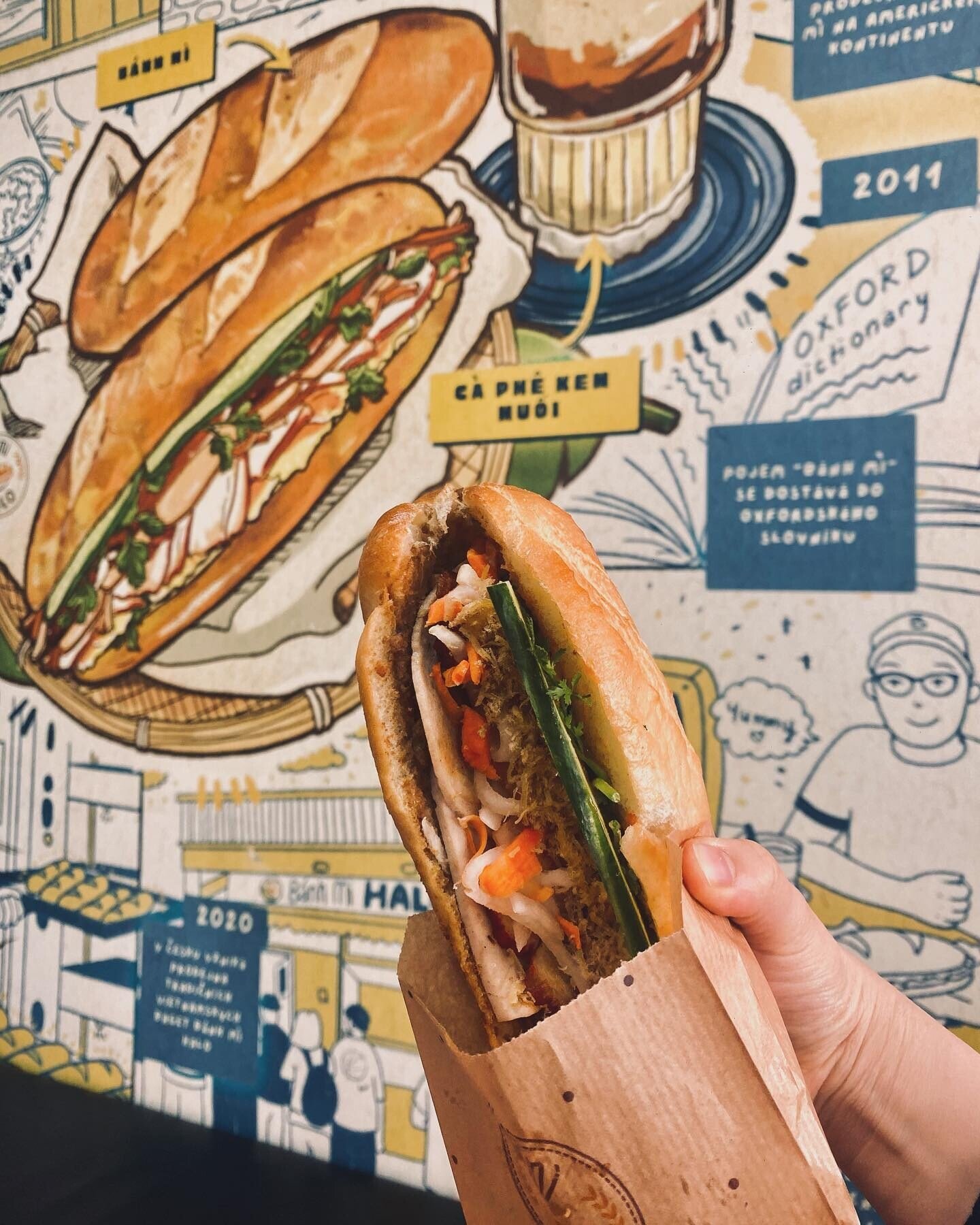 Vietnamská obložená bageta v Banh Mi Halo